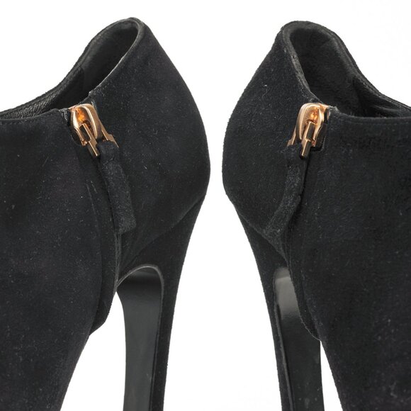 Yves Saint Laurent Palais Black Suede Platform Booties - Picture 9 of 10